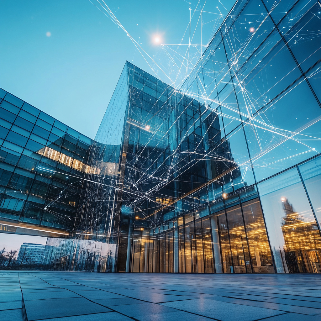 Modernes Gebäude mit Glasfassade